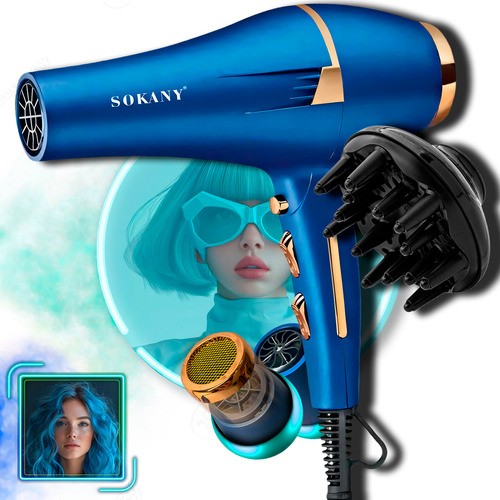 Secador Cabelos110v Profissional Difusor Cachos Ion 2400w