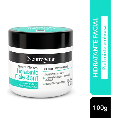Crema Facial Hidratante Mate 3 En 1 Intensive 100g Neutrogena | MercadoLibre