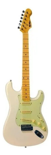 Guitarra Elétrica Phx Vintage St-2 Stratocaster De  Tília Branca Verniz Brilhante Com Diapasão De Bordo