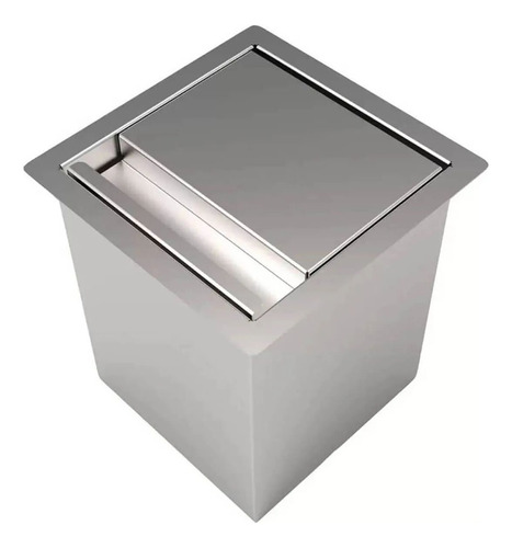 Lixeira De Embutir Quadrada 5l Inox Ideal P/ Cozinha Gourmet