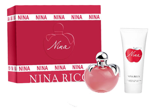 Perfume Nina Ricci Manzana Rojo Set 80ml Edt + 100ml Bl
