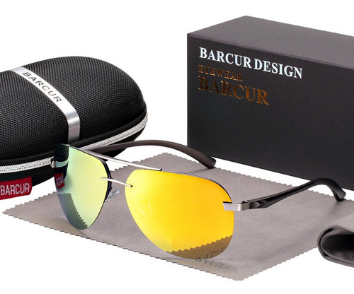 Barcur Gafas De Sol Clásicas De Aluminio Espejeadas