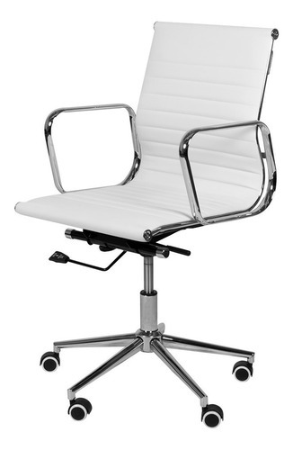 Silla De Oficina De Escritorio Ejecutiva Monet Ergonómica Color Blanco Material Del Tapizado Sintético