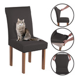 Capas Cadeira Jantar 8 Peças Spandex Anti Gato Matelada Luxo
