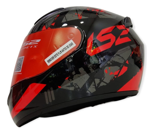 Casco Moto Integral Ls2 352 Palimnesis Negro Amarillo Ciclof