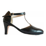 Zapatos Tango, Salsa, Folcklore, Jazz. Cuero Negro