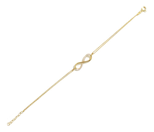 Pulsera Infinito Pave Oro Amarillo 14k