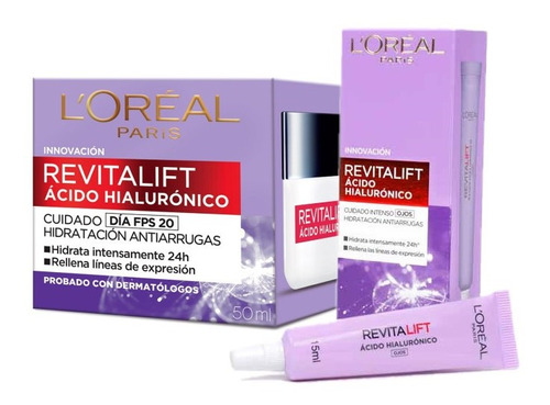 Crema Antiarrugas Loreal Revitalift Hialuronico Dia + Ojos