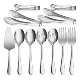 Iaxsee 11 Pcs Utensilios Para Servir, Cucharas Grandes De Ac