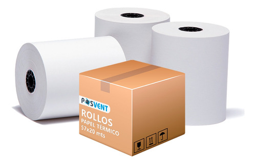 100 Rollos Papel Térmico 57x20 Posnet Lapos Kretz Aura Hasar