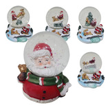 Globo De Vidrio Nieve Navidad Base Cuerpo Papá Noel 6,5cm Al