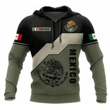 Sudadera Con Capucha Mexicana Personalizada  Con Escudo