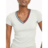 Remeras Tommy Hilfiger C/guarda En Escote V Original Mujer