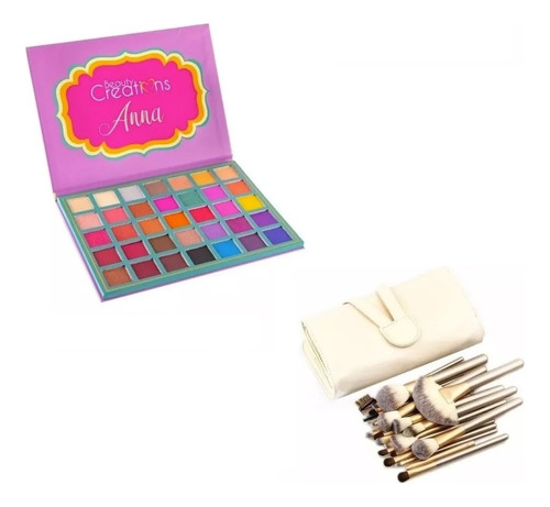 Set Maquillaje Paleta Anna Beauty Creations + 24 Pinceles