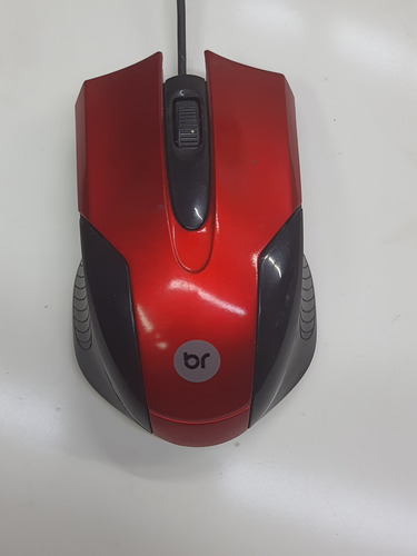 Mouse Usb Vermelho Com Design Ergonômico 2210 Bright