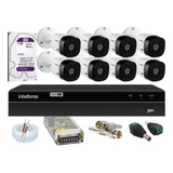 Kit Intelbras 8 Cam Vhl 1120b Dvr 8 Canais 1208 C/hd 1tb