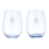 Set 2 Vasos Glasso U. De Chile Premium Bar Quincho Bbq Color Cristal
