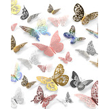 24 Mariposas Decorativas En 3d Papel Adhesivo Pared Ventanas