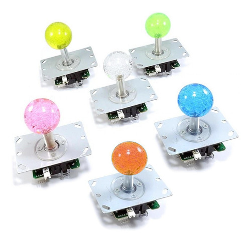 Joystick Led Arcade T Sanwa Iluminado Color Metalico Bola