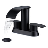 Canilla Cascada Para Baño De Dos Manijas (negro)