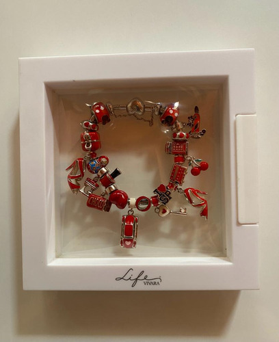 Pulseira Life Vivara Love Red Com 20 Berloques