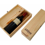 Kit 10 Unidades Porta Vinho Personalizado Madeira E Couro