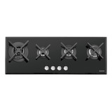 Fogão Cooktop Gás Tramontina Design Collection Slim Glass Flat 4gg 100 Safestop Preto 127v/220v