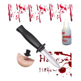 Cuchillo Retractil + Sangre Falsa Juego De Bromas Halloween