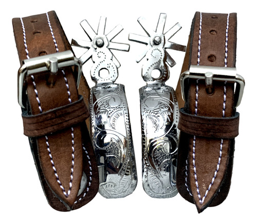 Espuelas Charras Finas Design W1 Adulto Correas Incluidas 