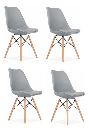 Silla Tulip Eames Escandinava Eames B Madera - Alto Impacto