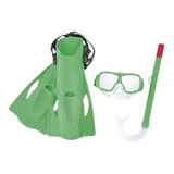 Kit Buceo Niños Antiparra + Snorkel + Patas De Rana Bestway 