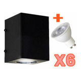 Difusor Luz Unidireccional Aplique X6 + 6 Lámparas Led Gu10