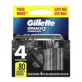 Refil Para Barbeador Gillette Mach3 Carbono 4 Cargas