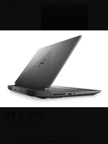 Notebook Dell G15 5511 I5 11gen   16gb Ram    Rtx3050