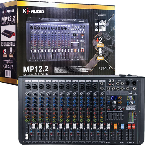 Mesa De Som Analógica K-audio Mp1210 12 Canais Kadosh 2 Aux