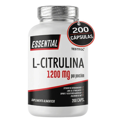 Citrulina 200 Cápsulas 1200mg Testrol | Citrulina Essential 1200mg, Pre Entreno Precursor de Óxido Nítrico | Apoyo al Flujo Sanguíneo y Resistencia | Pre Workout sin Cafeína l Citrulina Malato | Meses sin interés