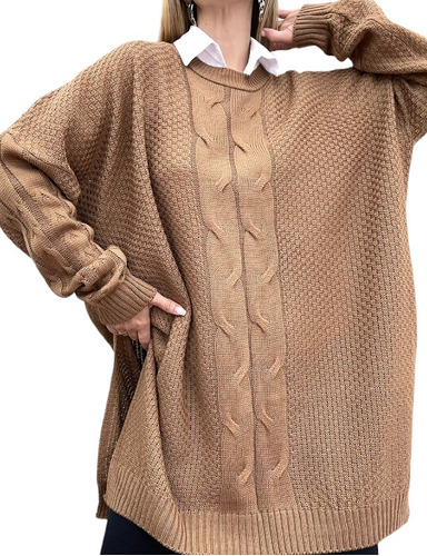 Maxi Sweater Talle Especial Invierno Mujer Amplio