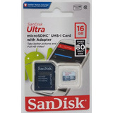 Tarjeta Memoria 16gb 80mb/s Sandisk Micro Sd Clase10- Oferta