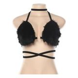 Brasier Cosplay Peluche Crop Top Ajustable Sexy Disfraz