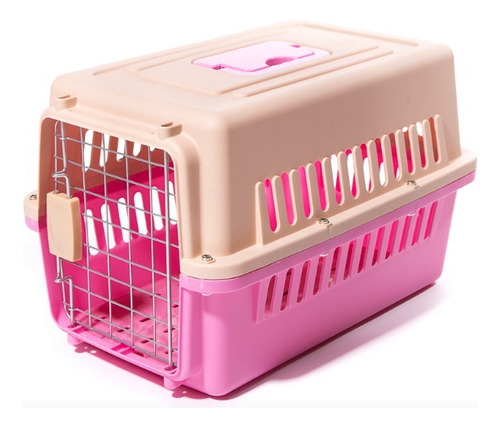 Transportadora Para Perro Jaula Mascota Kennel Chico 56 Cm Color Rosa