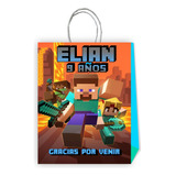 Bolsas Cumpleaños Personalizadas Minecraft #d8 10 Unidades