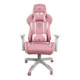 Silla De Escritorio Instigo Ig626 Gamer Ergonómica  Rosa Y Blanca Con Tapizado De Cuero Sintético