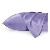 Fundas Para Almohada Queen De Saten Color Lila 50 X 76 Cm