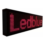 Painel Letreiro Led Digital 100x20 Interno Vermelho Usb