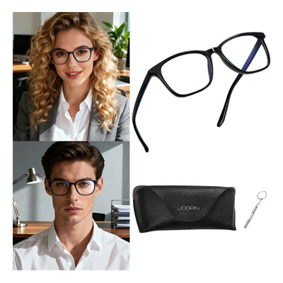 Lentes Para Computadora Hombre Mujer Luz Azul Moda Gafas Color Negro Brillante | MercadoLibre