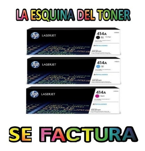 Pack 3 Toner Hp 414a Negro Magenta Cian Orig Factura M454 