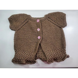 Sweater Café Tejido Para Niña 18-24 Meses