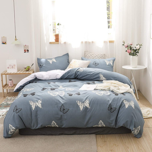 Ropa De Cama Mariposa Funda De Edredón Conjunto Lumini...