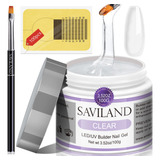 Saviland Clear Builder - Kit De Gel De Uñas De Gran Capaci.