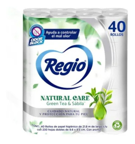 Papel Higiénico Regio Natural Care 40 Rollos Con Aroma